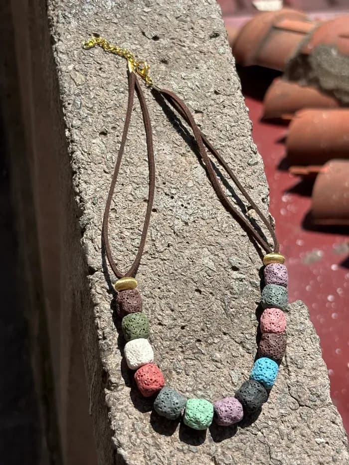 Renkli Boncuk Bohem Sallantılı Kolye