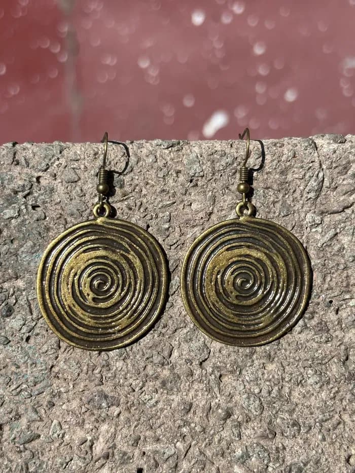 Antik Spiral Metal Küpe