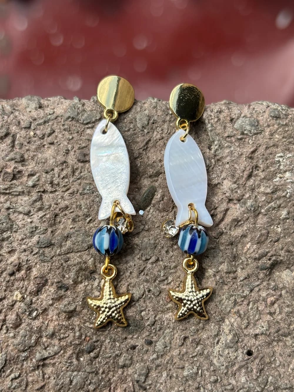 Deniz Temalı Balık Yıldız Küpe