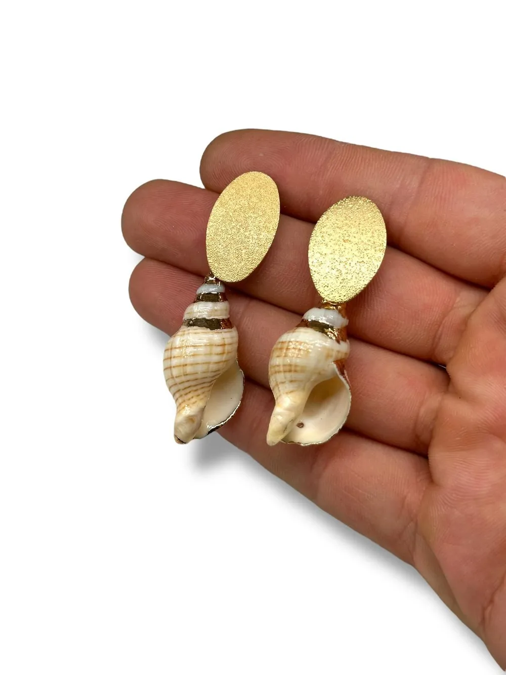 Doğal Kabuk Oval Sedef Küpe 1