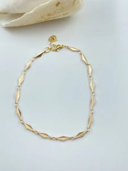 Altın Renkli Oval Boncuk Halhal 1