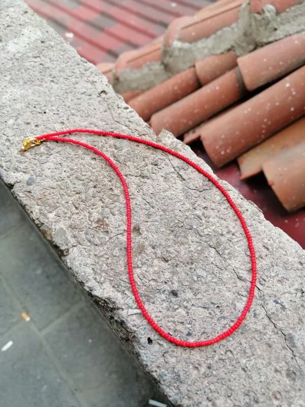 Etnik Kırmızı Boncuk Kolye 1