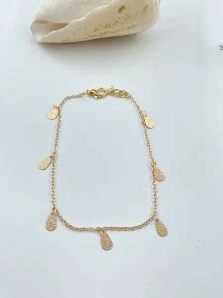 Altın Yaprak Sarkıtlı Halhal 1