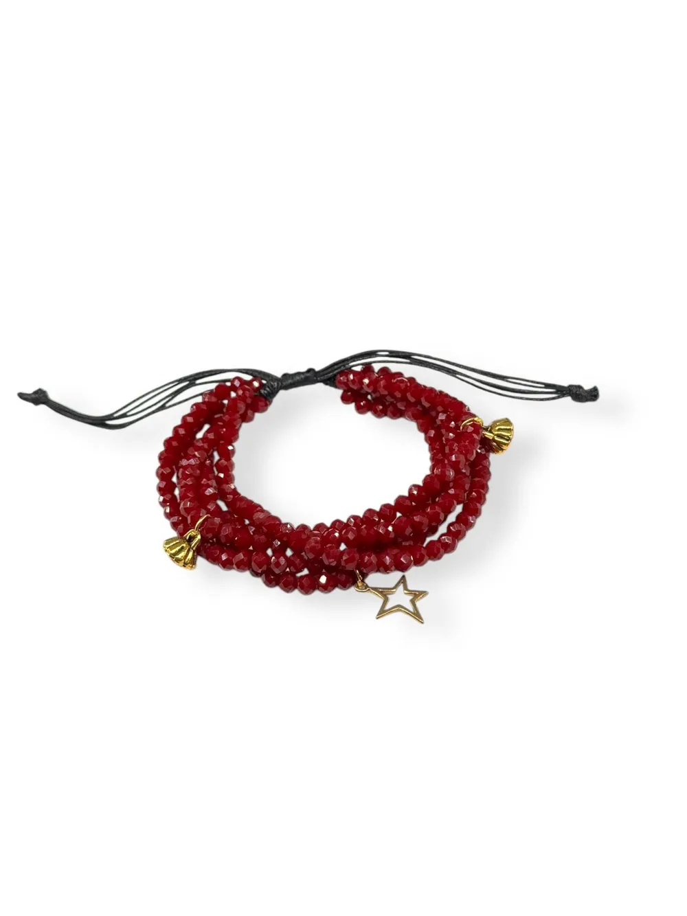 Kırmızı Kristal Yıldız Charm Bileklik