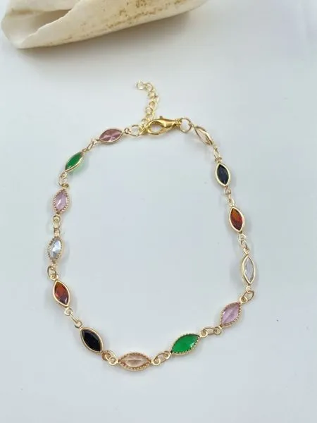 Renkli Kristal Oval Halhal 1
