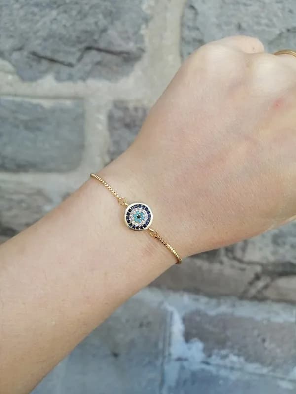 Minimal Taş Sarkıtlı Altın Bileklik 1