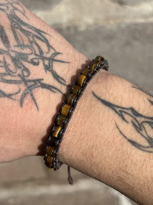 Mat Koyu Kahve Metal Aksamlı Bileklik 1