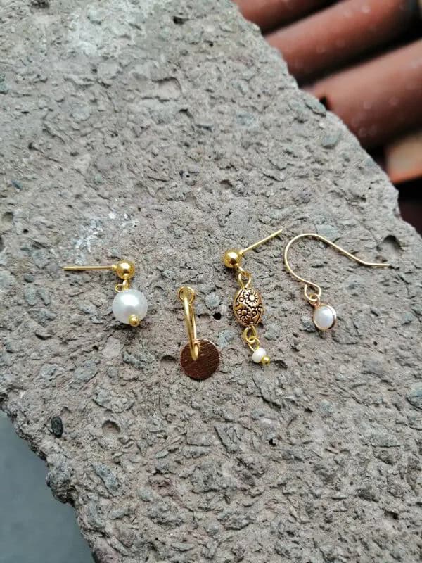Klasik İnci ve Taş Küpe Seti 1