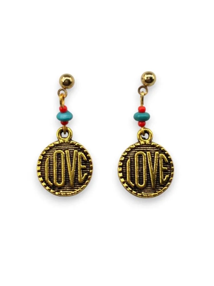 Vintage Love Medayon Sallantılı Küpe 1