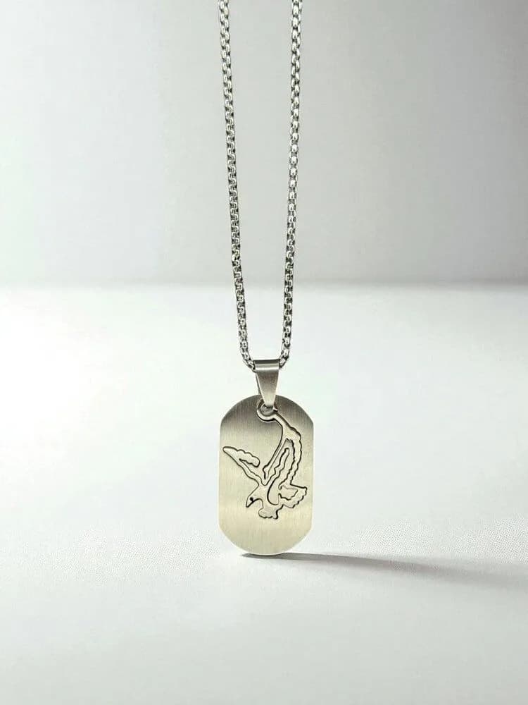Minimal Kuş Motifli Metal Kolye 1