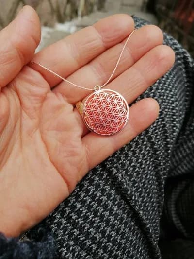 Geometrik Çiçek of Life Sarkıt Kolye 1