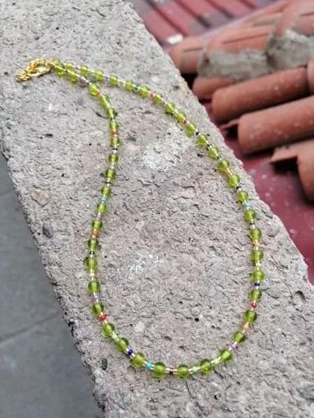 Etnik Yeşil Sarı Boncuk Dizi Kolye 1