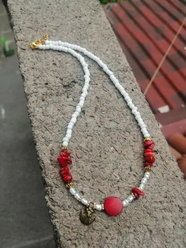Bohem Mercan Boncuk Kolye 1