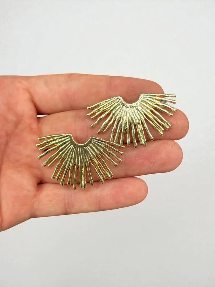 Altın Kanat Seashell Metal Küpe 1