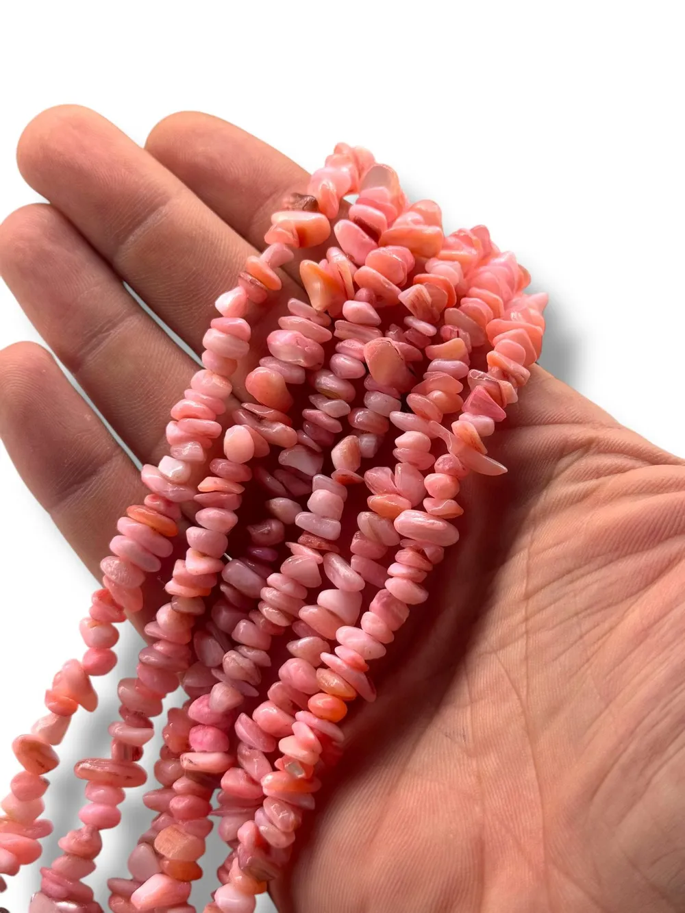 Mercan Pembe Boncuk Dizi Bileklik 1