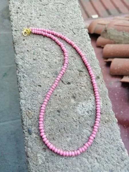 Pembe Boncuk Dizi Kolye 1