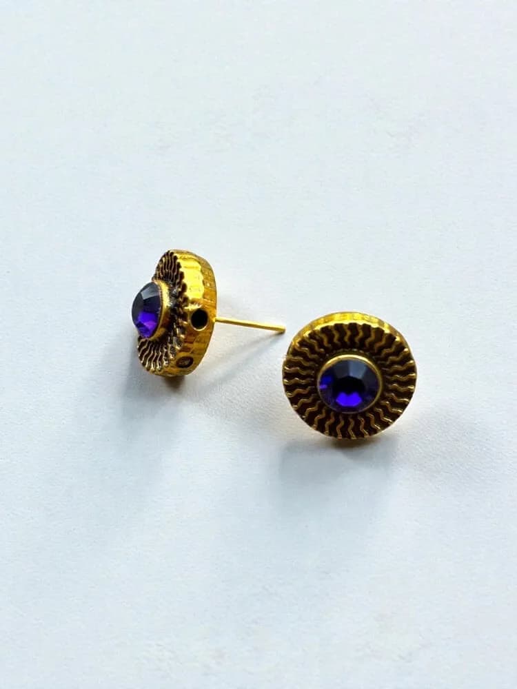 Vintage Metalik Disk Küpe 1