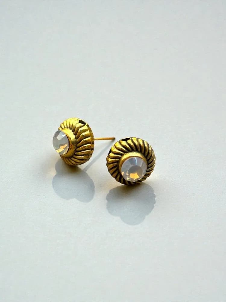 Altın Spiral Geometrik Küpe 1