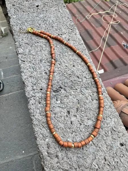 Etnik Ahşap Boncuk Dizi Kolye 1
