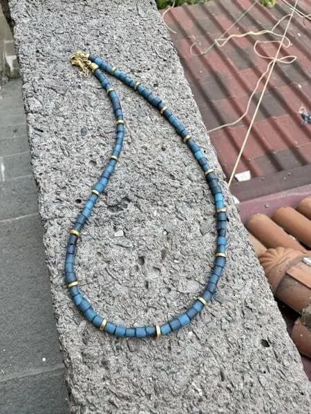 Klasik Lacivert Cam Boncuk Kolye 1