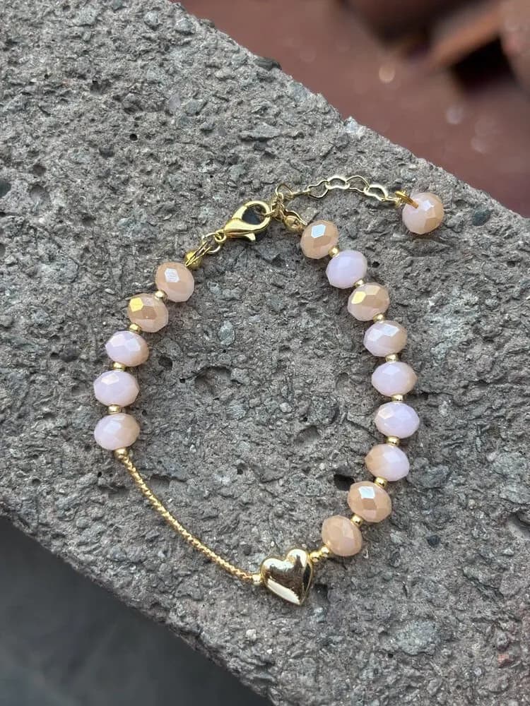 Pembe Ametist Charm Bileklik 1