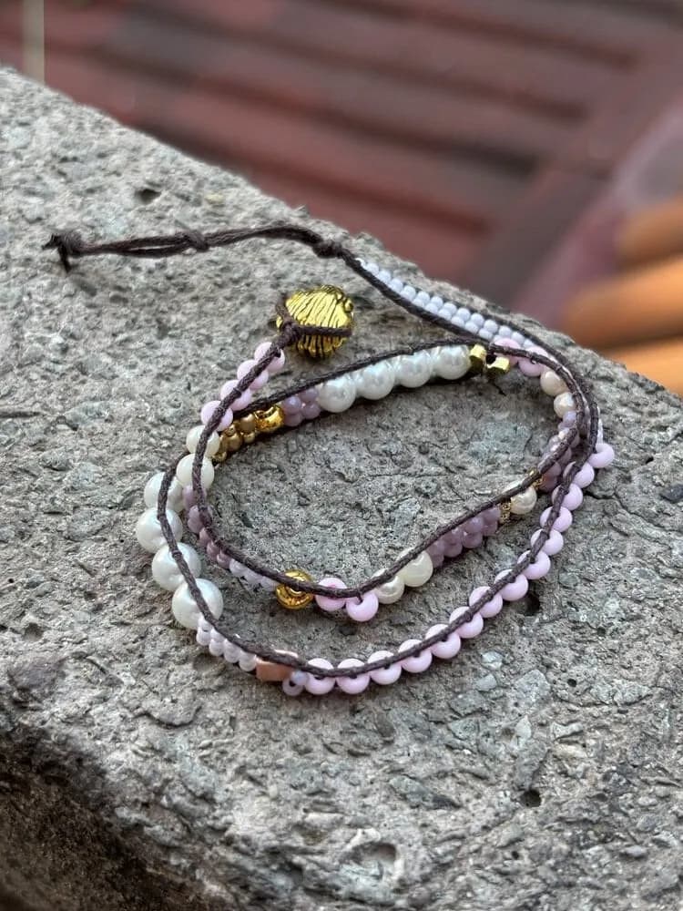 Doğal Taş Görünümlü Amethyst Bileklik Seti 1