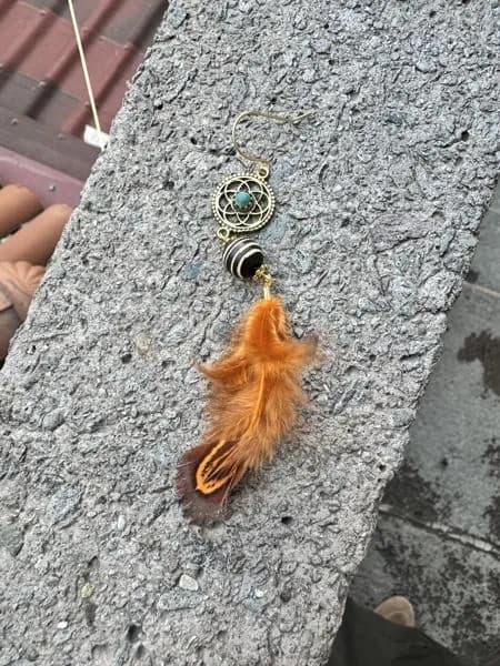 Etnik Kuş Tüyü Sarkıtlı Küpe 1