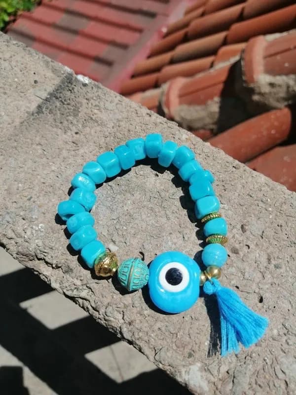 Bohem Göz Simgesi Mavi Bileklik 1