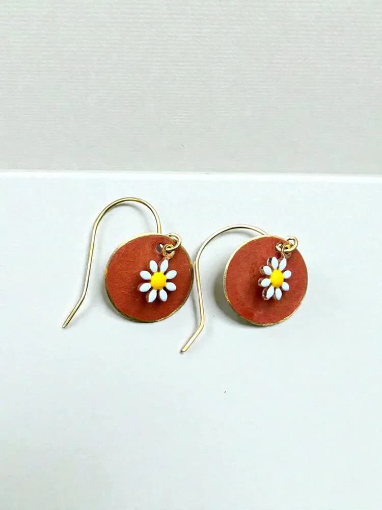 Etnik Daisy Terracotta Küpe 1