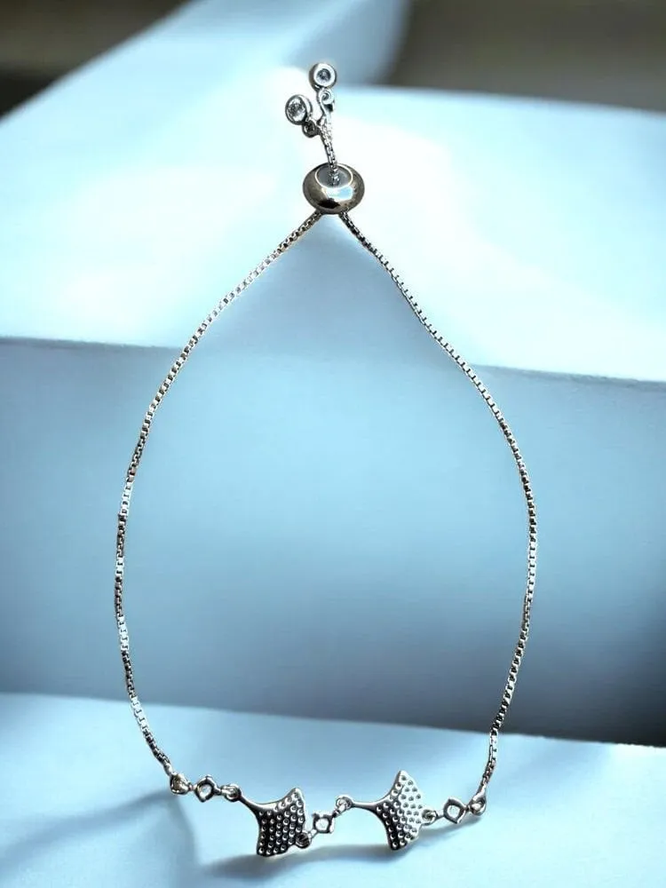 Minimal Gümüş Zincir Balık Motif Bileklik 1