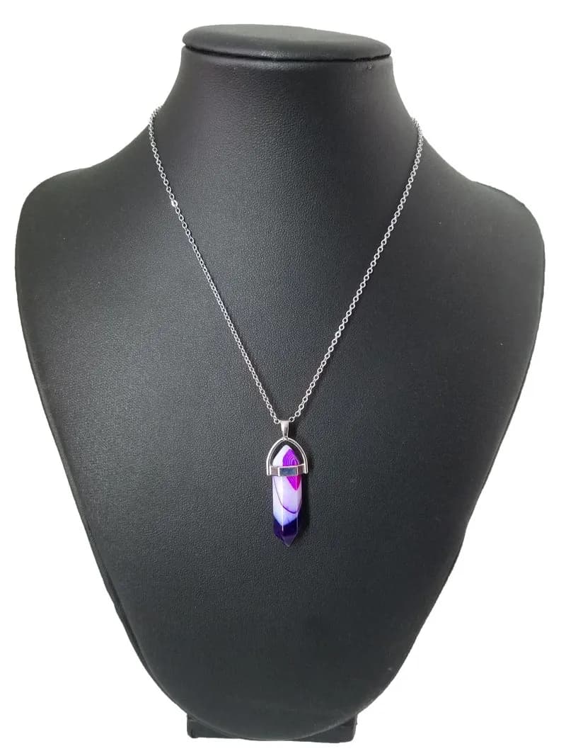 Modern Mor Kristal Sarkıtlı Kolye 1
