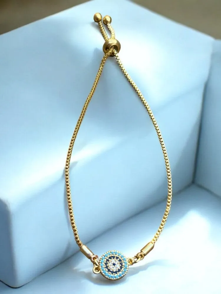 Klasik Kristal Charm Altın Bileklik 1