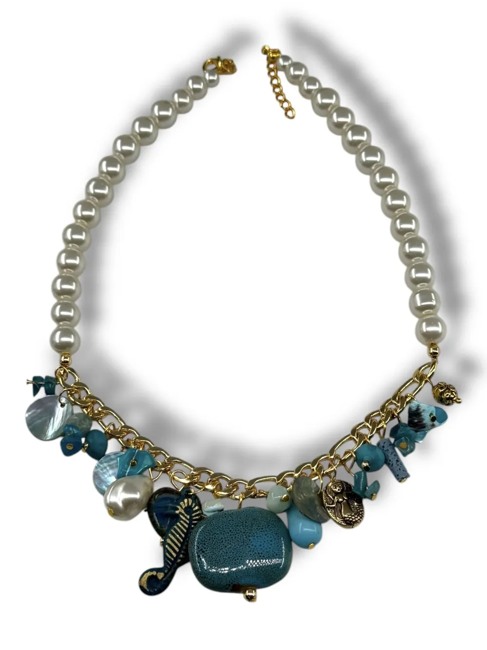 Vintage Turkuaz Charm Kolye 1