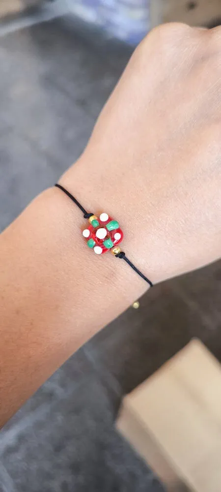 Renkli Boncuk Sarkıtlı Elastik Bileklik 1