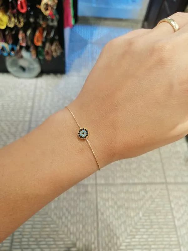 Klasik Taşlı Çiçek Bileklik 1