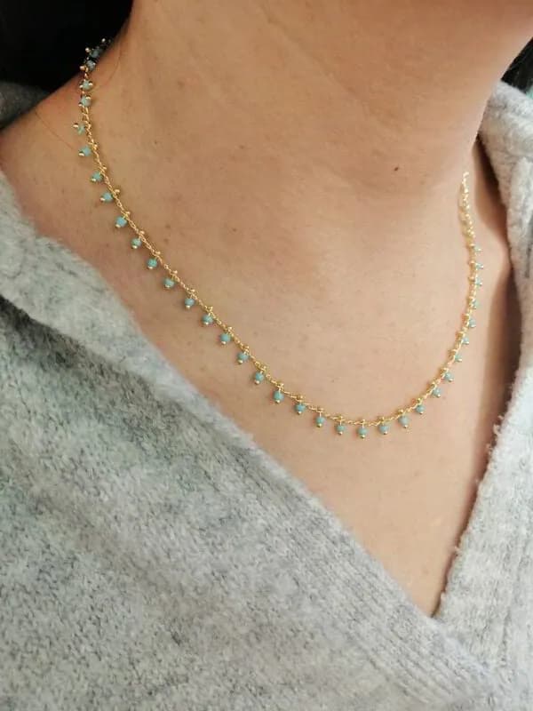 Minimal Metalik Sarkıtlı Choker Kolye 1