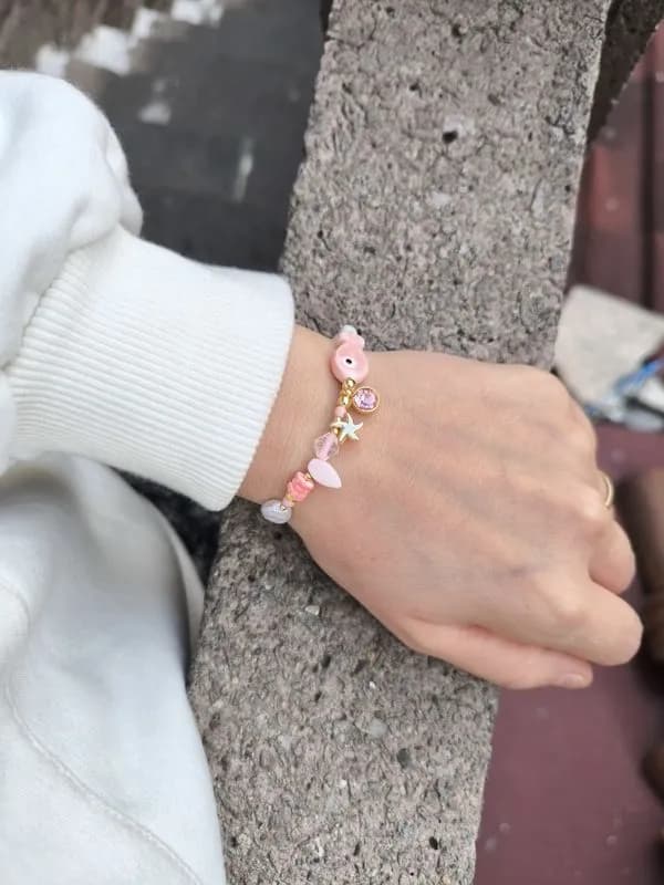Soft Pembe Boncuk Bileklik 1