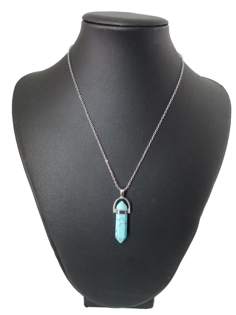 Kristal Türkuaz Sarkıtlı Kolye 1