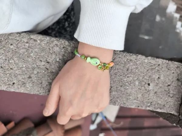 Sarı-Yeşil Cam Boncuk Bileklik 1