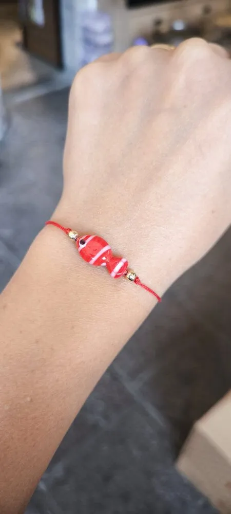 Kırmızı Kristal Metal Bileklik 1