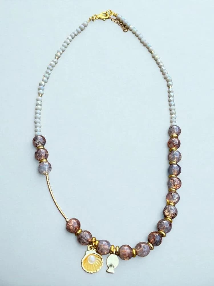 Etnik Faceted Taş Charm Kolye 1