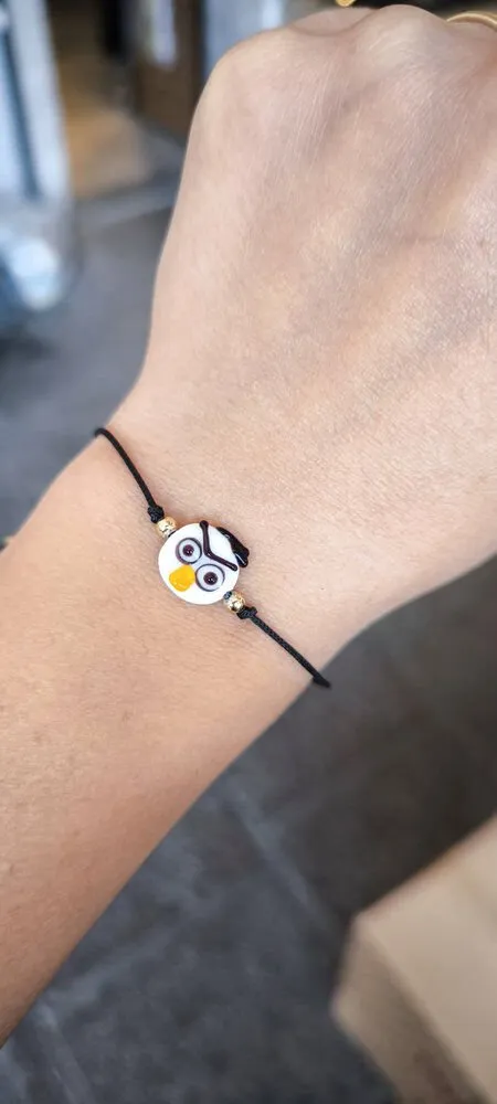 Renkli Charm Siyah Kordonlu Bileklik 1