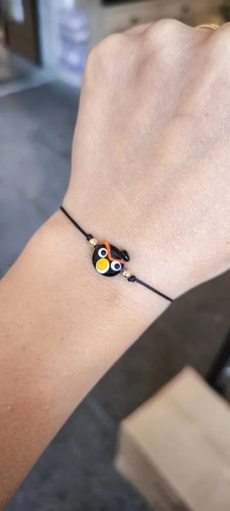 Siyah Elastikli Renkli Boncuk Bileklik 1
