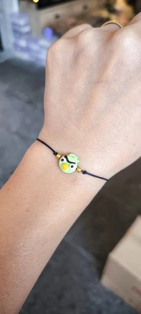 Yeşil Cam Boncuk Elastik Bileklik 1