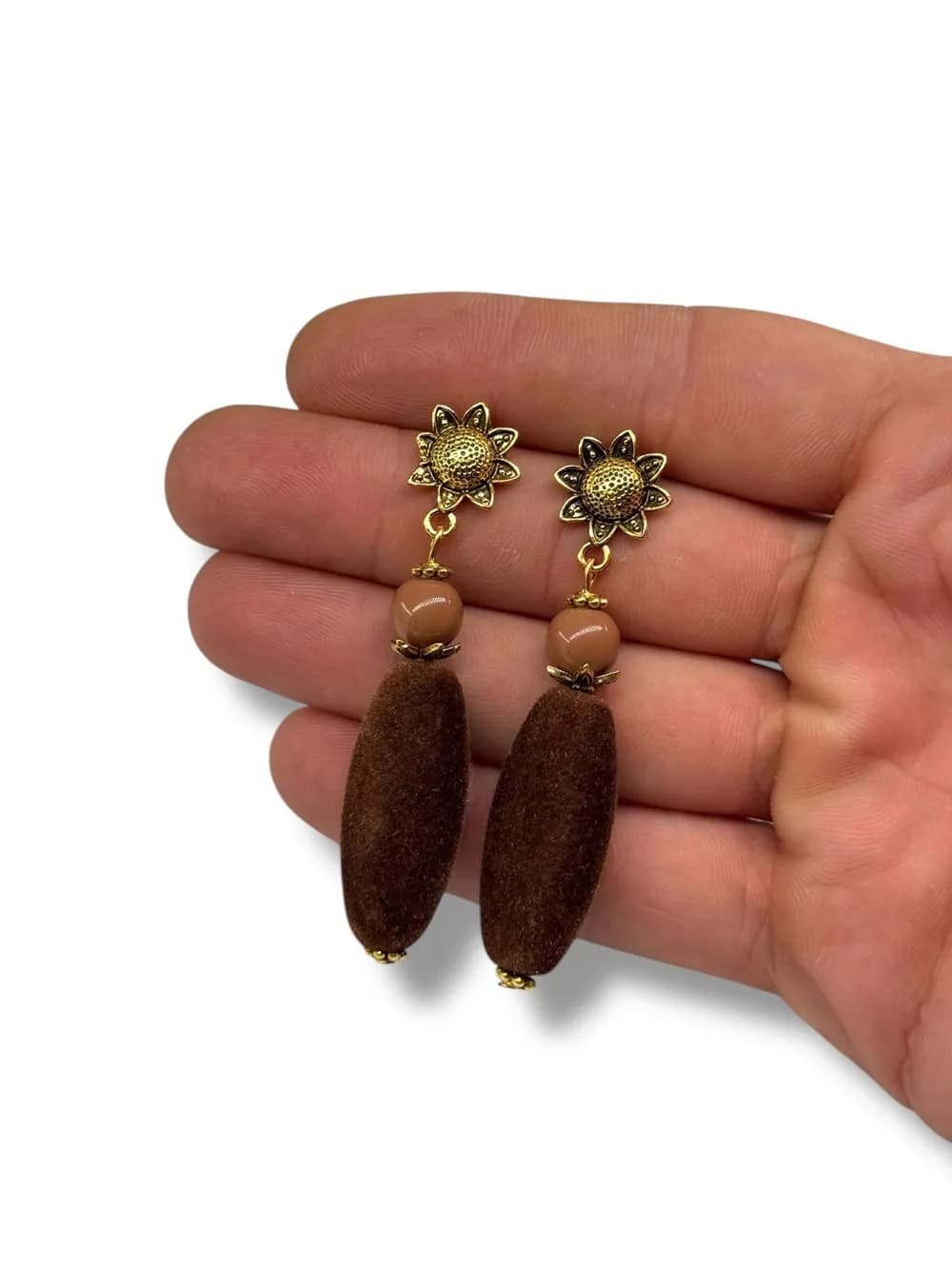 Antik Filigre Ahşap Sarkıtlı Küpe 1