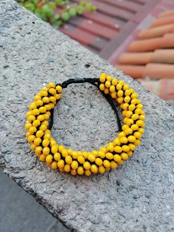 Sarı Boncuk Dizi Bileklik 1