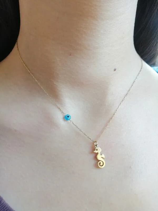 Minimal Turkuaz Charm Kolye 1