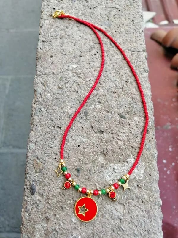 Noel Kırmızı Emaye Charm Kolye 1