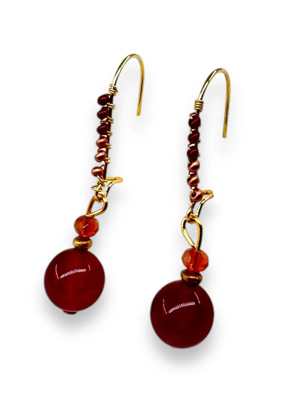 Bordo Kristal Sallantılı Küpe 1