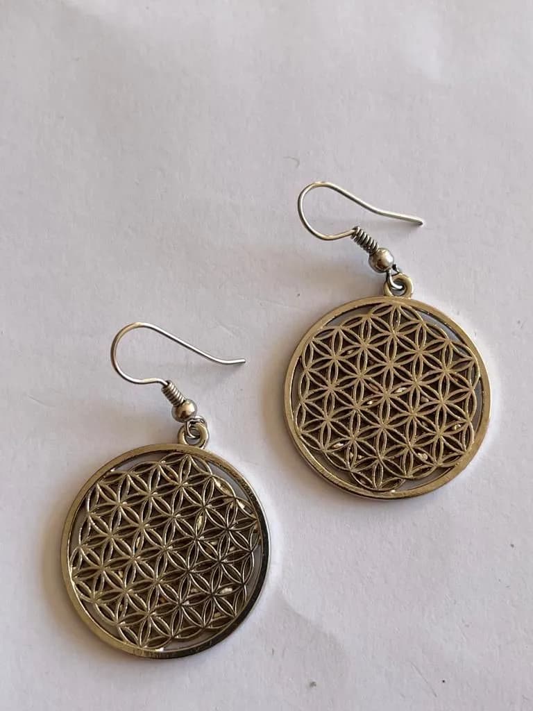 Mandala Geometrik Desen Metal Küpe 1